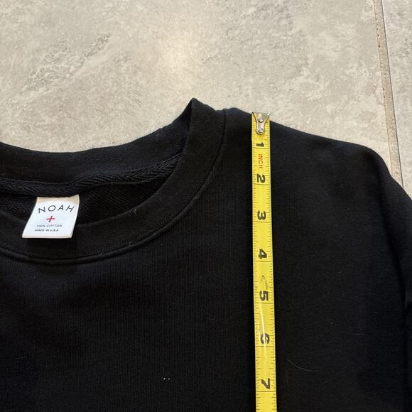Noah NYC Sweatshirt Mens XL Black Long Sleeve Flower Streetwear Crewneck - Picture 9 of 11